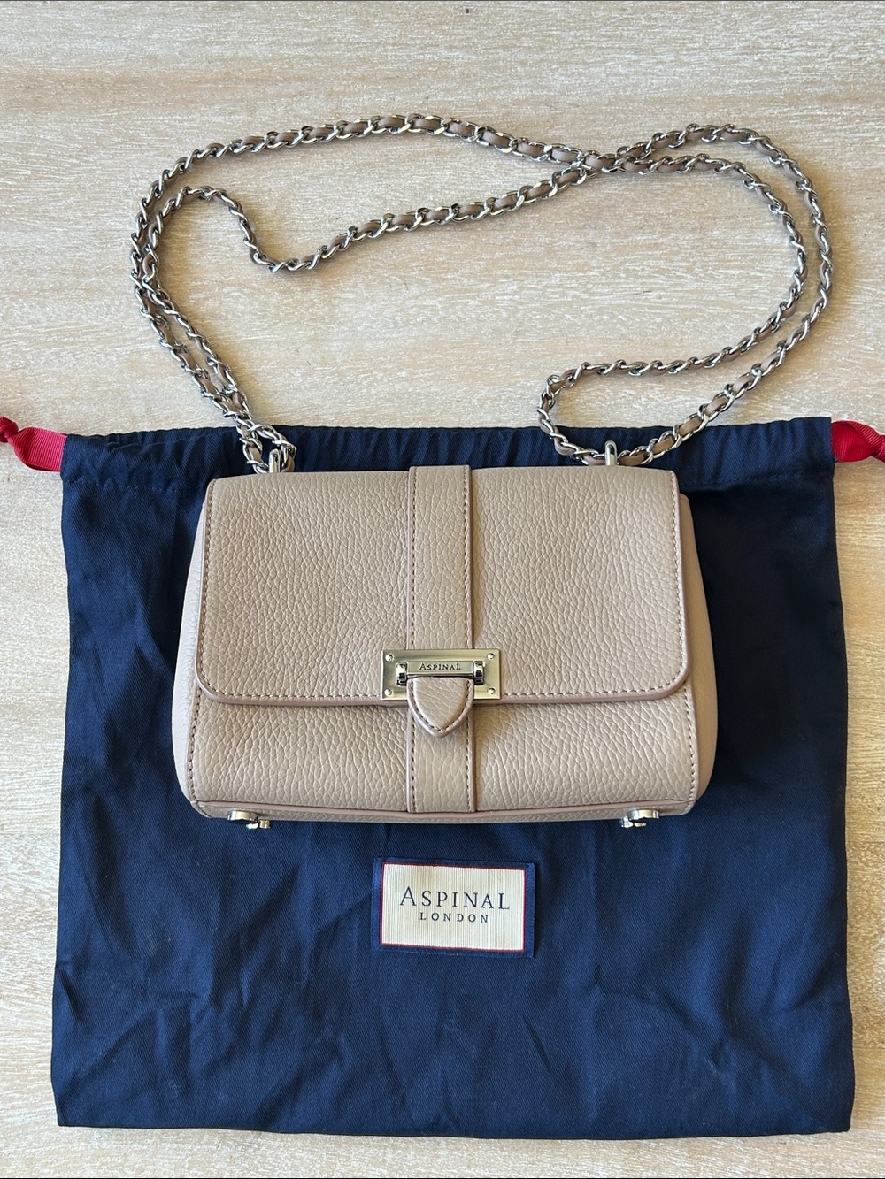 Aspinal of London Lottie Bag in Soft Taupe Pebble